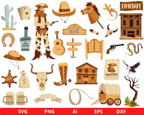 Wild West Cowboy Clipart Cowboy Clipart Wild West Clipart | Etsy