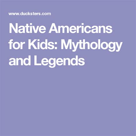 Native Americans for Kids: Mythology and Legends Native Americans ...