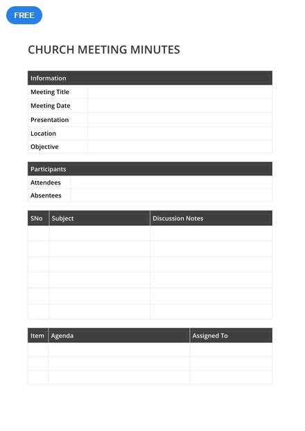 Sample Church Meeting Minutes Template in Pages, Google Docs, Word - Download | Template.net ...