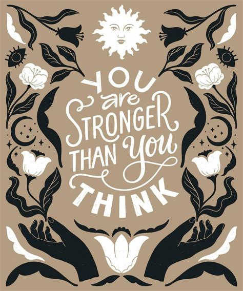 You are stronger than you think- inspirational hand written lettering ...