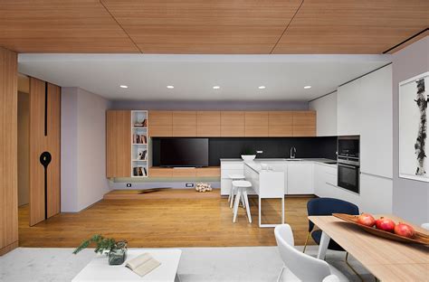 Minimalist apartment design With Simple Wooden Interior - RooHome