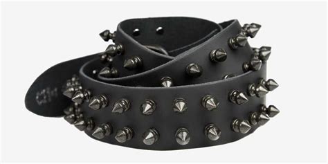 BELT ? BLACK LEATHER ? 2 ROW BLACK SPIKE STUDS – Underground