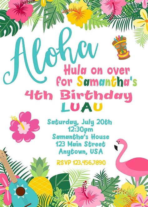 Luau Invitation Free Template