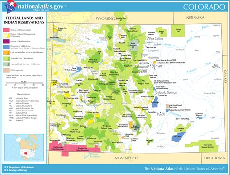 Landkarte Colorado (Karte Parks und Indianerreservate) : Weltkarte.com - Karten und Stadtpläne ...