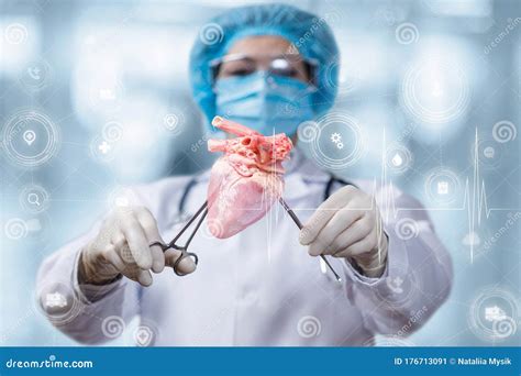 Concept of Surgical Treatment of Cardiovascular Disease. Stock Image - Image of cardiology, hand ...