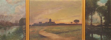 American School, 20th Century | AMERICAN SCHOOL ... SUNSET TRIPTYCH LANDSCAPE | MutualArt