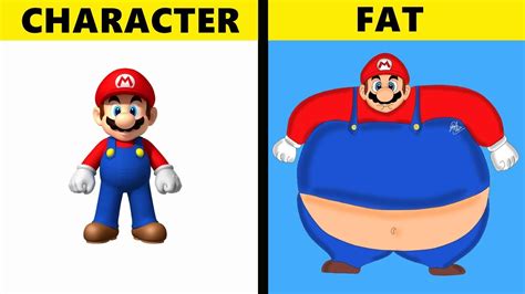 SUPER MARIO CHARACTERS FAT VERSION - YouTube