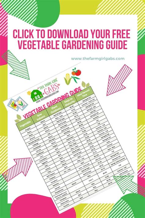 Free Printable Vegetable Gardening Guide - The Farm Girl Gabs®