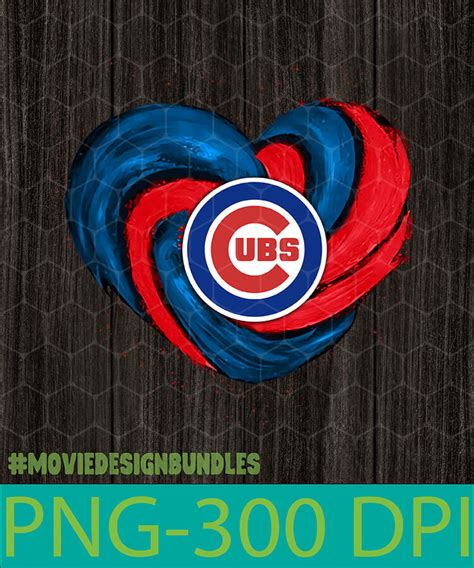 CHICAGO CUBS HEART PNG CLIPART ILLUSTRATION - Movie Design Bundles