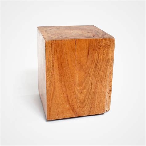 Natural Wood Stool - Square - Rotsen Furniture | Wood stool, Staining wood, Wood