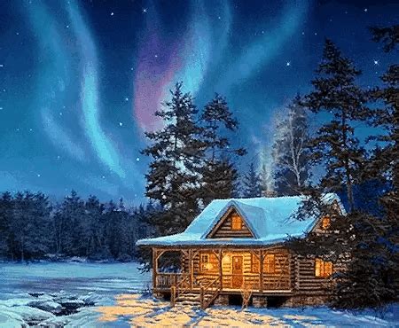 Art Boards, Cottage, Cabin, Animation, Rustic, House Styles, Winter, Gifs, Waiting