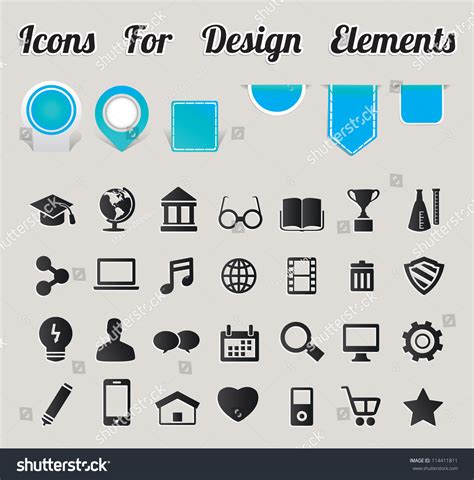 Icons Design Elements Vector Icons Stock Vector (Royalty Free ...