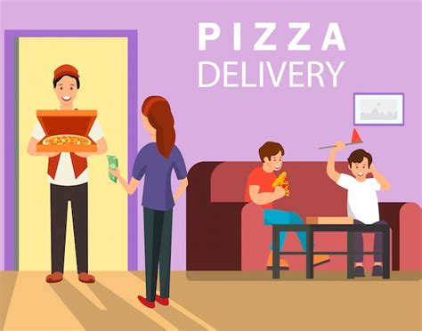 Premium Vector | Pizza delivery web banner color vector template