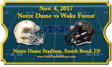 Notre Dame Fighting Irish vs Wake Forest Demon Deacons Football Tickets ...