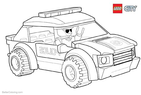 Lego City Coloring Pages Police Car - Free Printable Coloring Pages