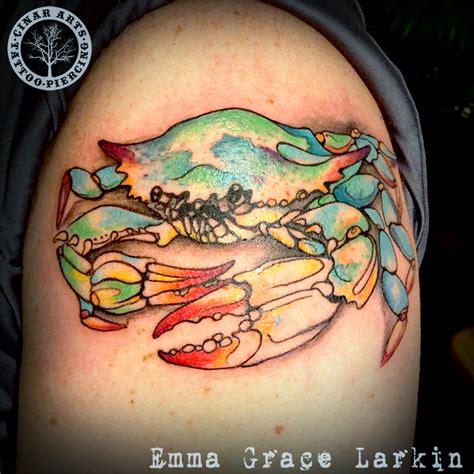 watercolor blue crab sketch tattoo - Emma Grace @Cinar Arts, İstanbul ...