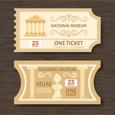 Dois ingressos para o Museu Vintage - Download Vetores Gratis, Desenhos de Vetor, Modelos e Clipart