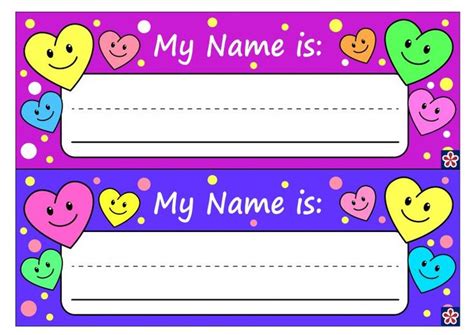 Free Printable Name Tags for Preschoolers | TeachersMag.com | Preschool ...