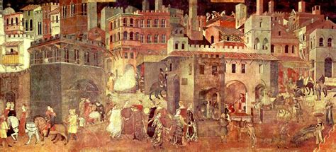 AMBROGIO LORENZETTI (1290/1348), ITALIAN PAINTER: The symbolic allegories, in paintings of ...