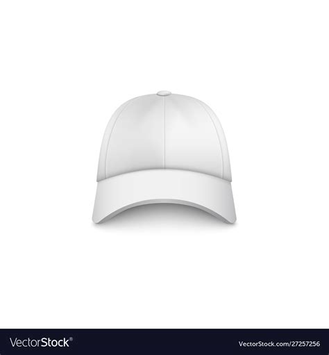 White cap mockup from front view - realistic Vector Image