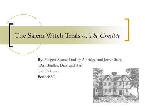 The Salem Witch Trials vs. The Crucible