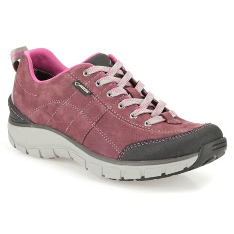 Clarks Womens Wave Trail GTX Berry Nubuck Trainer | Marshall Shoes