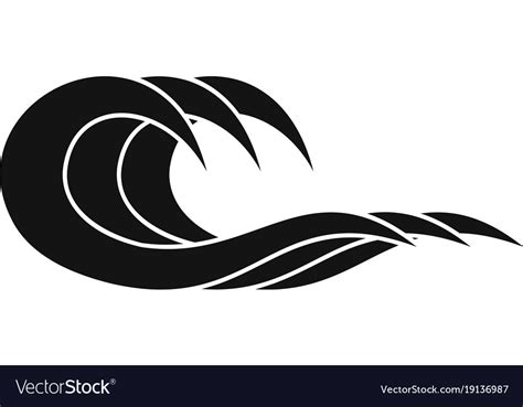 Wave splashing icon simple black style Royalty Free Vector