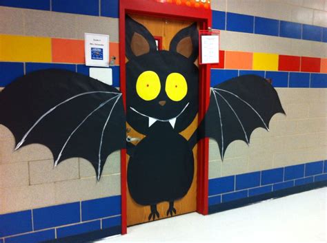 Bat door decoration October 2014 | Door/bulletin Boards | Pinterest | October 2014, Bats and Doors