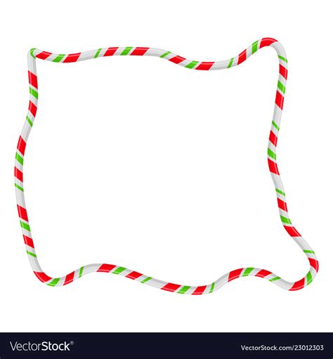 Candy cane frame border random shape christmas Vector Image