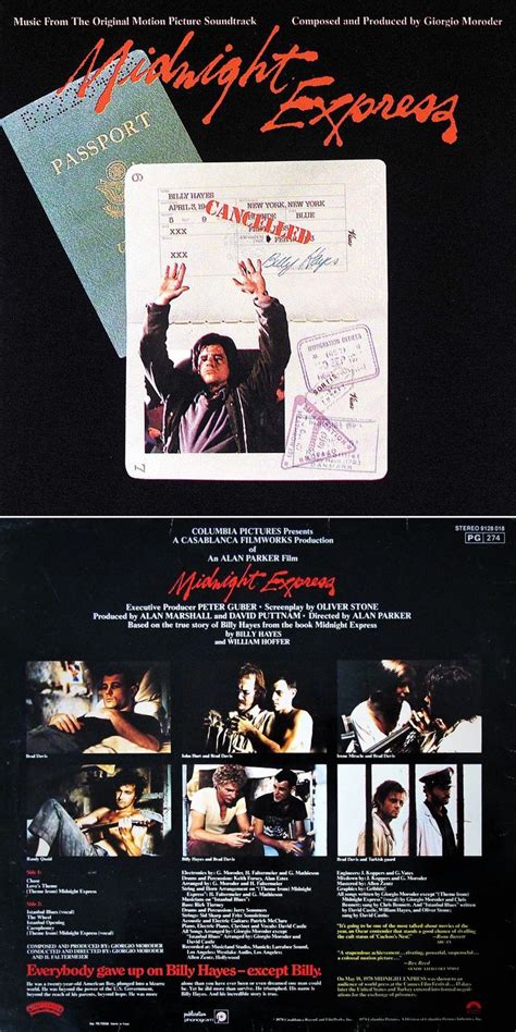 Midnight Express Movie Soundtrack, music by Giorgio Moroder | Movie soundtracks, Columbia ...