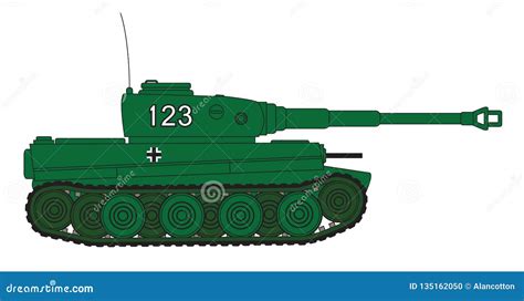 World War 2 German Tank stock vector. Illustration of tiger - 135162050