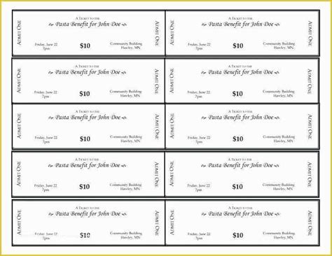 Free Ticket Templates 8 Per Page Of New Avery Raffle Ticket Template 8 Per Sheet ...