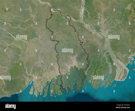 Khulna, division of Bangladesh. Low resolution satellite map Stock ...