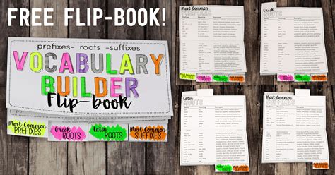 FREE Vocabulary Builder Flip-book! • Teacher Thrive