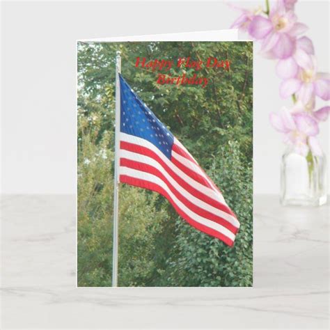 Flag, Happy Flag Day Birthday Card | Zazzle | Birthday cards, Custom ...