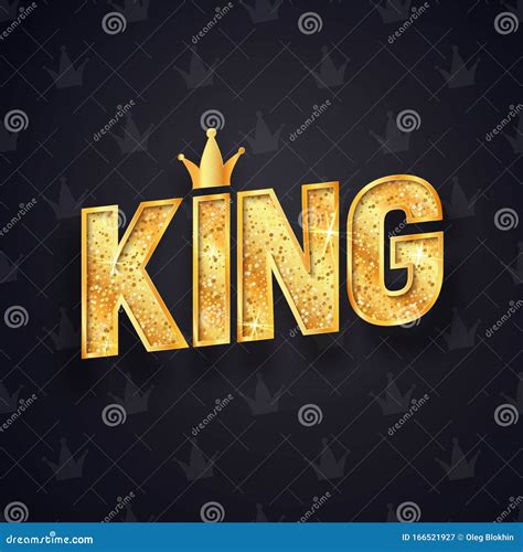 Gold King Text with Decorative Golden Crown Isolated Vector Logo on ...