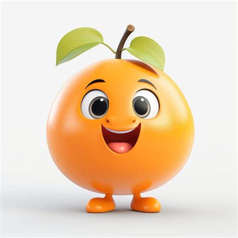 Premium AI Image | Cute fruit 3D character with white background