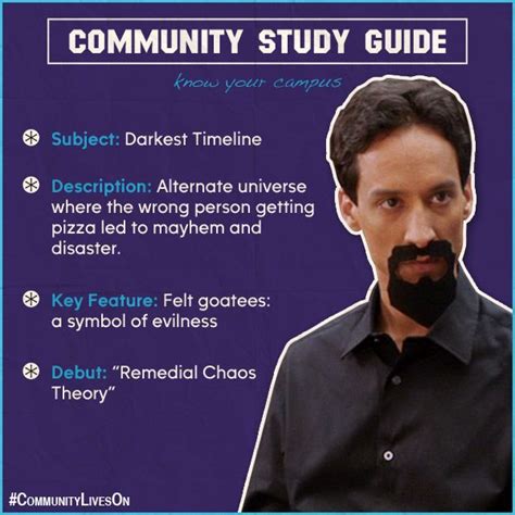 Today’s Lesson: The Darkest Timeline. #CommunityStudyGuide #CommunityLivesOn | Community tv ...