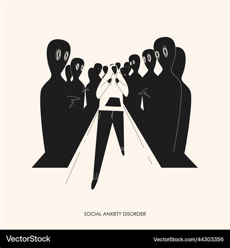 Social anxiety disorder concept art Royalty Free Vector