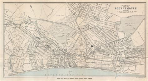 BOURNEMOUTH vintage tourist town city plan. Dorset. WARD LOCK 1913 old map