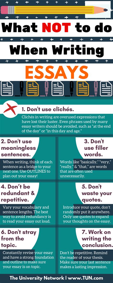 What NOT to Do When Writing Essays | The University Network | Essay writing, Best essay writing ...