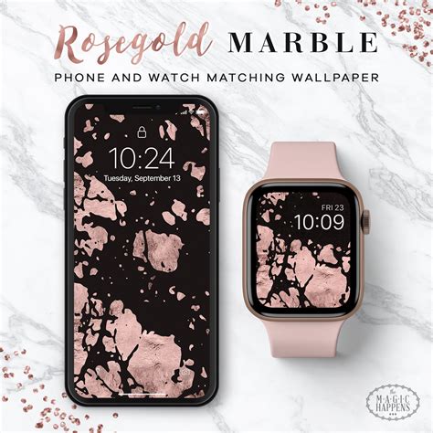 Apple Watch Wallpaper in Rosegold Marble Iphone Wallpaper - Etsy