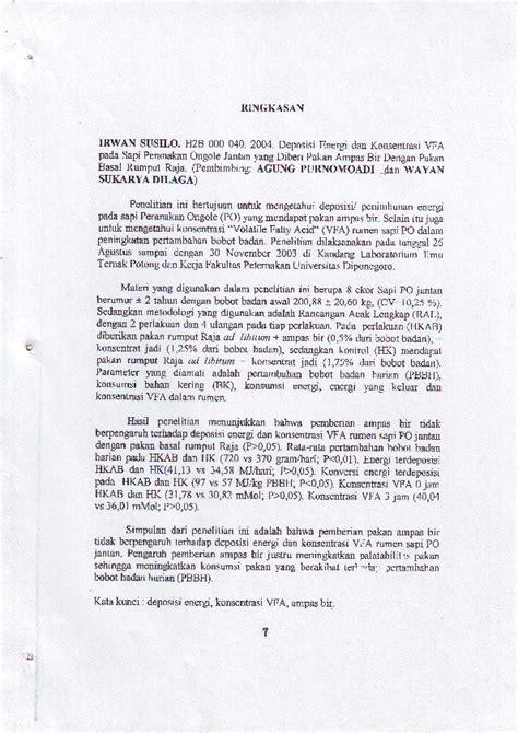 (PDF) Deposisi Energi dan Konsentrasi VFA pada Sapi Peranakan Ongole ...