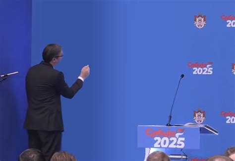 President of Serbia Aleksandar Vučić drawing during a press conference MEME GENERATOR TEMPLATE ...