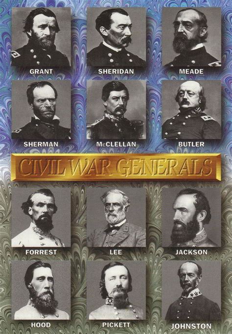 Civil war generals postcard – Artofit