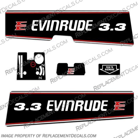 Evinrude 3.3hp Decal Kit - 1993-1994