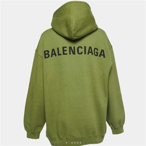 Balenciaga | Shirts | Balenciaga Green Logo Printed Cotton Hoodie Size ...