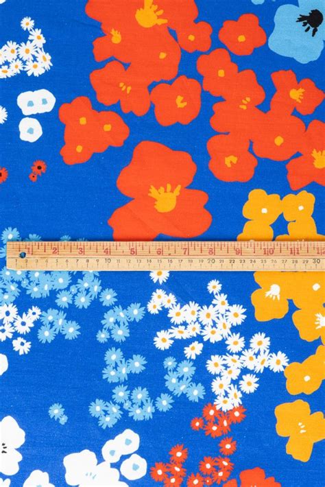 Designer Blue Floral Rayon - The Confident Stitch