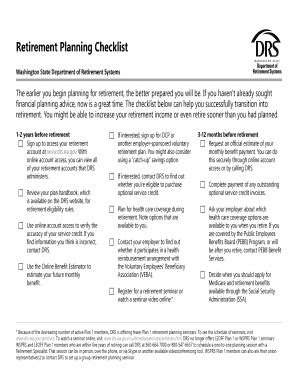 Fillable Online Retirement Planning Checklist Fax Email Print - pdfFiller