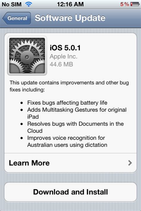 First OTA update for iOS – 5.0.1 now rolling out to iPhone , iPad and iPod Touch